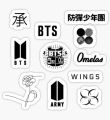BTS LOVE YOURSELF Bangtan Boys Members Print Wall Sticker Room Decor 10 Stickers. 