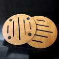 2pc Bamboo Wood Heat Pads Trivet Mat Set, Kitchen Wood Hot Pads Trivet, Heat Resistant Pads for Hot Dishes/Pot/Bowl/Teapot/Hot Pot Holders, Anti-Hot Non-Slip Durable,Square and Round. 
