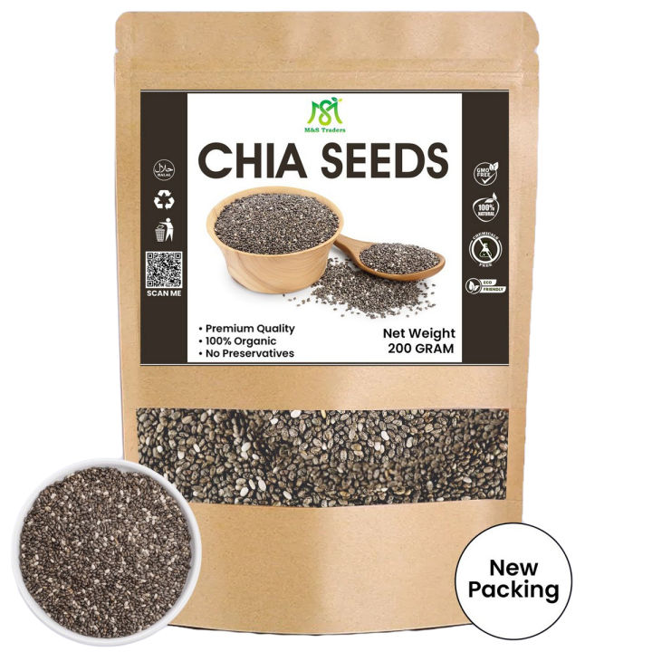 100 % Original Chia Seeds Organic For Weight Loss - 200 Gram