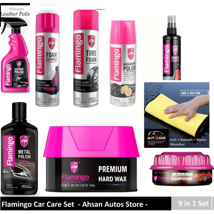 PREMIUM CAR CARE SET FLAMINGO 9 IN 1 - IMPORTED
