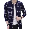 Blue Checkered Warm Fleece Jacket For Men. 