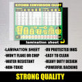 Kitchen Conversion Chart Extra Large Easy to Read A4 size Measurement Cheat Sheet for Cooking Baking & Reading Recipes Convert Volume Weight Celsius Fahrenheit Imperial & Metric Units. 