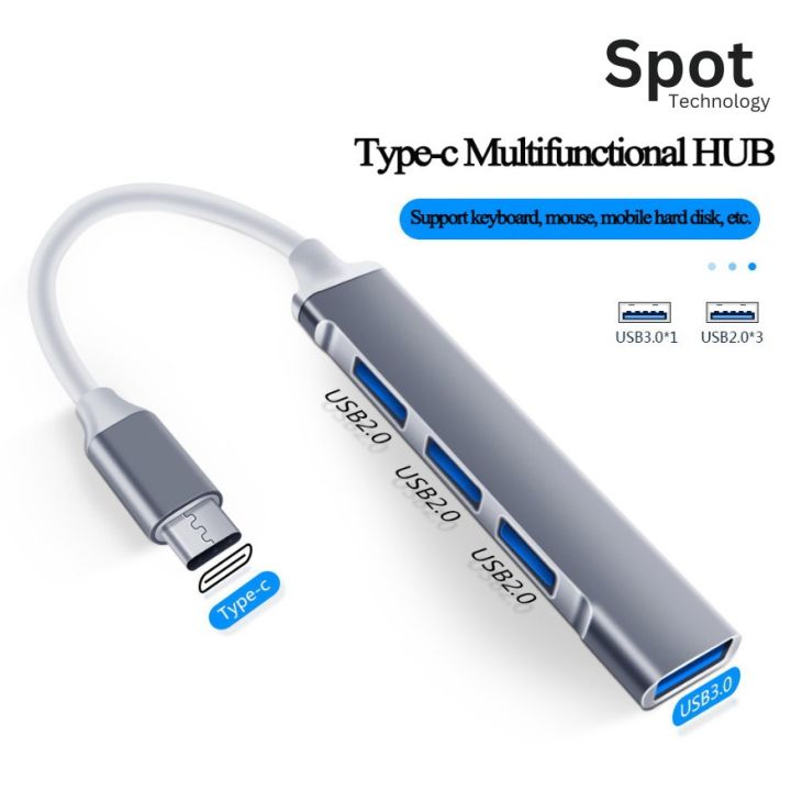 Spot%20-USB%20C%20/%20A%20HUB%203.0%20Metal%20%20Type%20C%204%20Port%20Multi%20Splitter%20Adapter%20For%20laptop%20Phone%20Tablet%20&%20Computer%20-%20Image%204