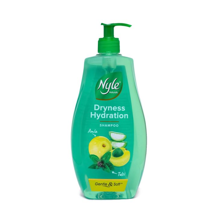 Nyle Naturals Dryness Hydration Shampoo| For Dry & Frizz Free Hair | With Tulsi, Amla and Aloe Vera - 400ml