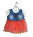 Kids Girls Frock with Jeans Jacket for Baby Girl ( 1 Set ). 