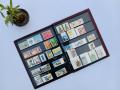 【PCCB】100 Rows - Postal Stamps Collection Album 20 Pages - Stamps Collection Supplies Book with Black Background. 