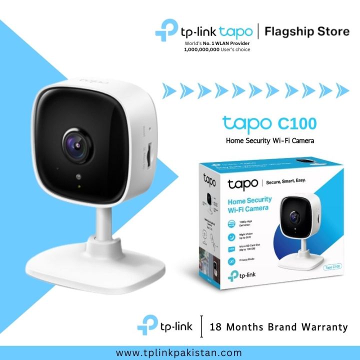 TP-Link Wi-Fi Camera Tapo C100 Home Security Wi-Fi Camera - 18 Months Brand Warranty