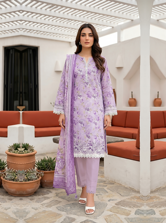 Lakhany 03-piece-unstitched-printed-embroidered-with-printed-lawn-dupatta-15 For Women LG-SG-0120