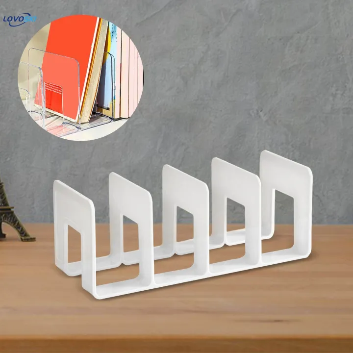 Book%20Stand%20Four%20Section%20Sturdy%20Acrylic%20Bookends%20Handbag%20Divider%20Shelf%20for%20Table%20Study%20Room%20Bookcase%20-%20Image%204