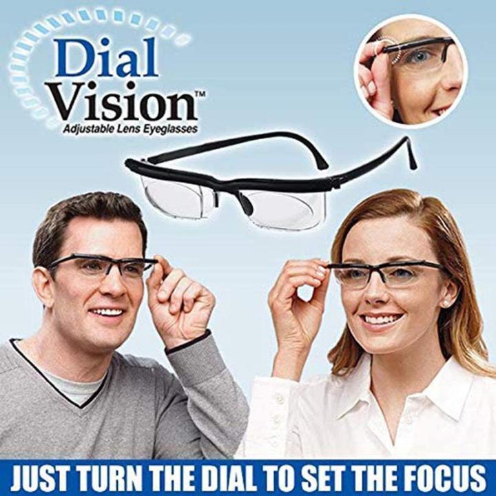 Reading Glasses Dial Vision Adjustable Focus Magnifying Eyeglasses 6Dto 3D Diopters Variable Lens Correction Glasses Daraz.pk