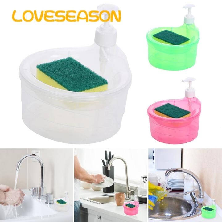Kitchen Soap Dispenser Convenient Soap Dispenser with Sponge Holder No Dripping Large Capacity Home Supplies Soap Dispenser for Kitchen