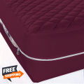 100GSM Polyester Quilted Waterproof Mattress Zipper Cover - Premium Quality | Choose Size From Options. 