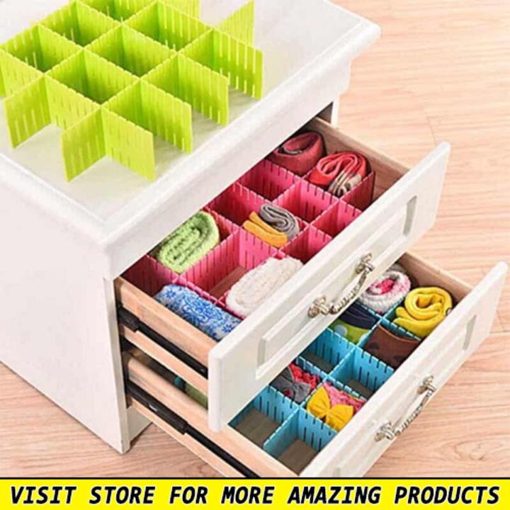 Pack of 4 Drawer Organisers, Drawer Dividers, Closet Organizer, Size 9.5 x 2.5 Inch home decor wardrobe short box clothes dividers plastic box for storage adjustable Drawer Organizer Board Storage Boxes