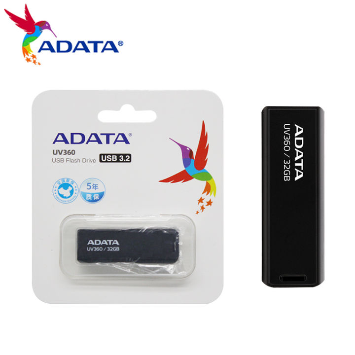 ADATA UV360 USB 3.2 Flash Drive 256GB 128GB 64GB 32GB USB Pendrive Black Memory Stick Pen Drive for PC Speed Memory Mini U Disk