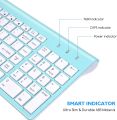 Wireless Keyboard Mouse Combo, cimetech Compact Full Size Wireless Keyboard and Mouse Set 2.4G Ultra-Thin Sleek Design for Windows, Computer, Desktop, PC, Notebook, Laptop - (Turqouise). 