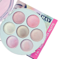 ELMAY 7 Color Professional Shiny Highlighter Makeup Palette. 