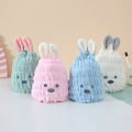 Kids Hair Towel Wrap Comfortable Lovely Rabbit Wipe Head Towel Bathing Drying Hair Hat. 