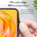 Biruiqu For Realme 8 8 Pro Shockproof Starry Colorful Tempered Glass Back Soft Silicone Edge Case Cover. 