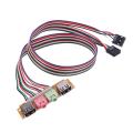 2 USB 2.0 Ports PC Computer Case Front Assembly I-O Panel USB Audio Port Mic Earphone Cable. 