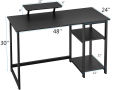 Desk with Reversible Storage Shelves,Gaming Desk for Small Spaces Home Office Writing Desk Study Table. 