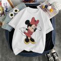 Mickey Mouse Disney Short Sleeve T-Shirts Devil Minnie Mouse Funny Women's T-Shirt Fashion Streetwear Edgy Female Clothing 2022. 