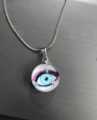 Vintage Blue Eye stone Eye Locket Pendant Chain Necklace. 