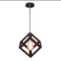 Black Metal Cube Cage Lamp Pendant Lights Modern LED Pendant Lamp Lampshade Lighting Hanging Light Fixture Pendant Ceiling Lamp. 