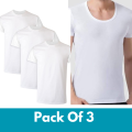 High Quality Pack Of 3 White Men Vest With Sleeve (Bazoo) Banyan For Boys. 