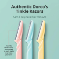 Triple Pack Korean Twinkle Eyebrow Razors – Safe and Easy Facial Hair Remover and Eyebrow Trimmer Tool for Women with Exfoliating Face Function and Stainless Steel Safety Cover for Sensitive Skin(Pack of 3)). 