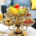 Crystal plates  fruit bowl multilayer snacks platters and trays Modern Rotate 360 degrees Snack candy tray dry fruit plate. 