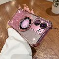 Casing For Infinix smart 9 hot 50i Sparkling Pink Four Corner Anti Drop Phone Case Aesthetic Magnetic Shockproof Silicone TPU Soft case. 