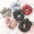 【Heartbeat Girl Store】1Pcs Dot Design Hair Scrunchies Holder Hair Ties Gum Hair Bands Fabric Hair Scrunchie Ponytail Holder. 