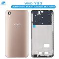 Vivo Y90 Housing Middle Frame With Side Button and Camera Lens Complete Body Casing Replacement For Y90 - Golden. 