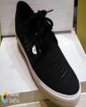 Black Denim Lifestyle Sneakers For Him. 