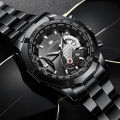 Leisure and Trendy Men's Quartz Watch Stainless Steel Wristband with Business Style Design Suitable for High-quality Watches of Commodity Sports. 