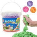 Dynamic Play Magic Sand Set for Kids - 115g, Kinetic Sand with 6 Sea Animal Molds in Blue, Creative Play Kit with Bucket, Sand Models, and Colorful Jars (350g & 200g). 