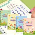 Liberty Mall Set of 4 Sank Magic Learning Book with Magic Pen & 10 refills + 1 Pen + 1 Grip  Practice book For Montessori children Tracing Handwriting | First Learning Books for Kids | Preschool Learning Book for Kids | Baby Learning Books. 