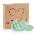 Amanoon. Mickey Mouse Kids Plate Baby Food Bowl Set Plastic Wheat Tableware Rice Feeding Bowl. 