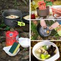 New Portable Cooking Set Outdoor Picnic Camping Cookware set Mess kit Folding Cooking set stainless steel Lightweight 10/11 Piece Durable Pot Pan Bowls Spark with Nylon Bag for camping Hiking Backpacking Outdoor Cook Equipment Set with Teapot SY-300. 
