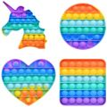 pop it fidget toy four piece set Silicon Pop It Fidget Toy POP Bubble Squeeze Sensory Fidget Toys Pop It Toy Special Needs Stress Reliever, Push Bubble Gadget. 