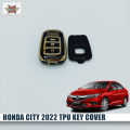 New Honda City 2022 TPU Key Cover Black-Gold. 