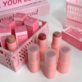 【2024】 Smoky Rose Blusher Stick Cream Smooth Cheek Tint Monochrome Nude Blush Natural Matte Pink Apricot Face Rouge Contour Makeup. 
