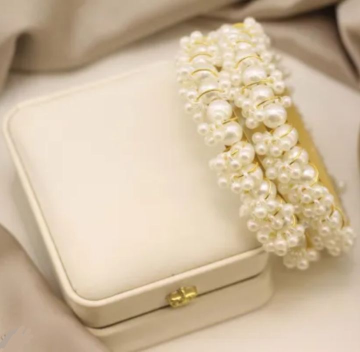 Jewellery for girls Stylish Gajra Pearl Traditional Kara Bangles for Women and Girls , pearl bangles for girls and women all sizes available