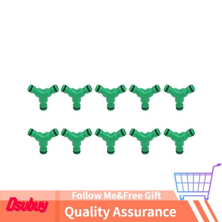 Dsubuy 10PCS 3 Way Water Hose Coupling Y Connector Premium Plastic Adapter Coupler For Garden Irrigation