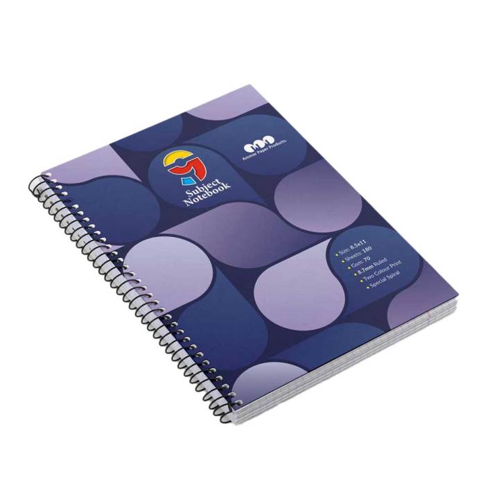 9 Subjects Large Spiral Notebook - Size: 8.5" x 11" - Premium Quality