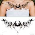 【The road to happiness Store】breast temporary tattoo large black henna y tattoos for women chest tattoo flowers jewelry lace mandala. 