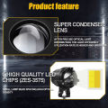 Mercedes Style Universal Mini Driving Light Super Bright Projector Lens Double Color Led Light Round Shape With Y Shape Front Frame Laser Beam Spot Projector White/Yellow LED Light Top Recommended Product Universal Fitment Honda, Suzuki, Yamaha etc. 