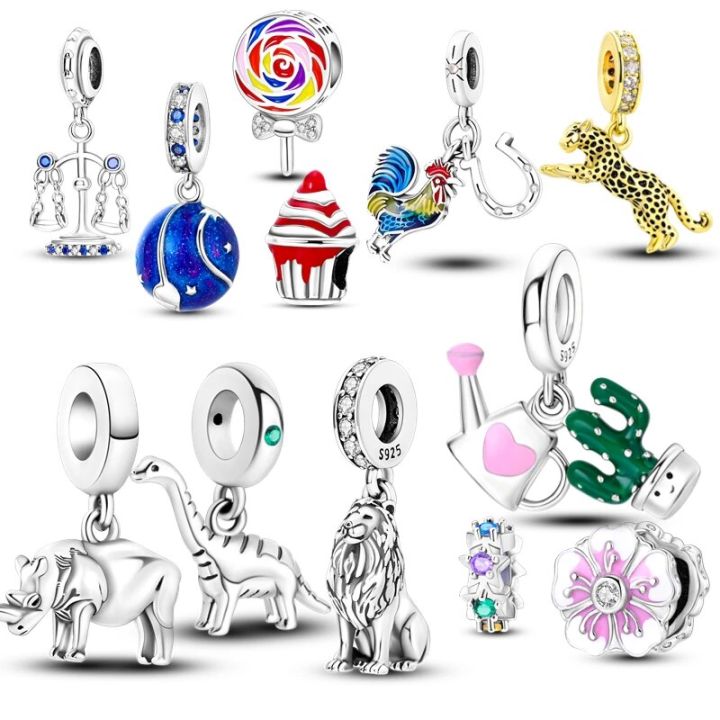 Charms plata de ley 925 Animal Charm Food Beads Libra charms Fit Pandora 925 Original Bracelet Key Chain 925 original charm