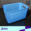 IKEA Style Premium Quality Plastic Storage Basket - Durable Open Storage Organizer Bins For Kitchen, Bathroom, Bedroom, Living Room - Mesh Pattern Design Multipurpose Home/Office Accessories Organizer Box with Handle - 8 Litres Capacity Large. 