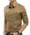 Xeesh Collection Khaki Double Pocket Style Shirt For Men EC-126(A). 